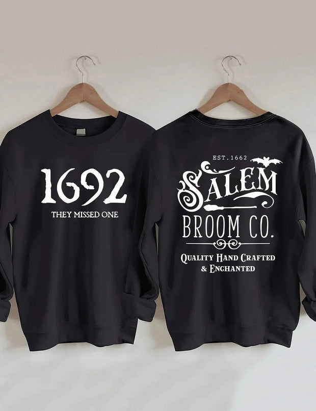 Women's Plus Size Salem Broom Co Halloween Sweatshirt