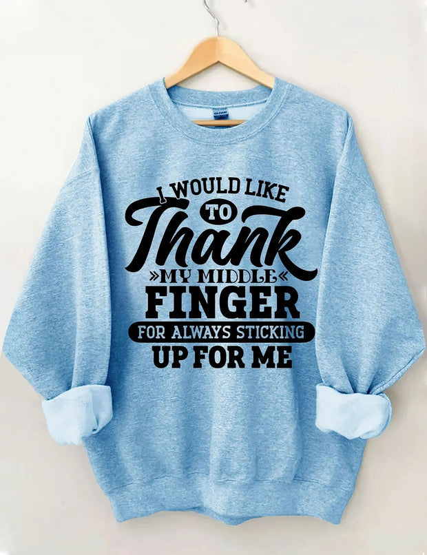 Women's Plus Size I Would Like To Thank My Middle Finger Sweatshirt