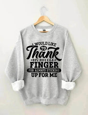 Women's Plus Size I Would Like To Thank My Middle Finger Sweatshirt