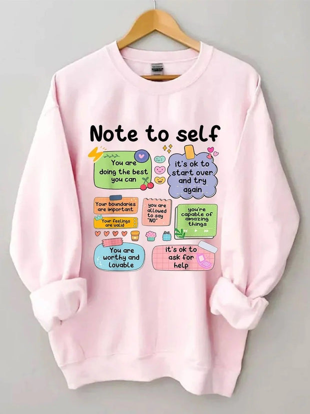 Women's Plus Size Note To Self Sweatshirt