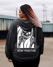 Women's Plus Stay Positive With Skeleton Hoodie