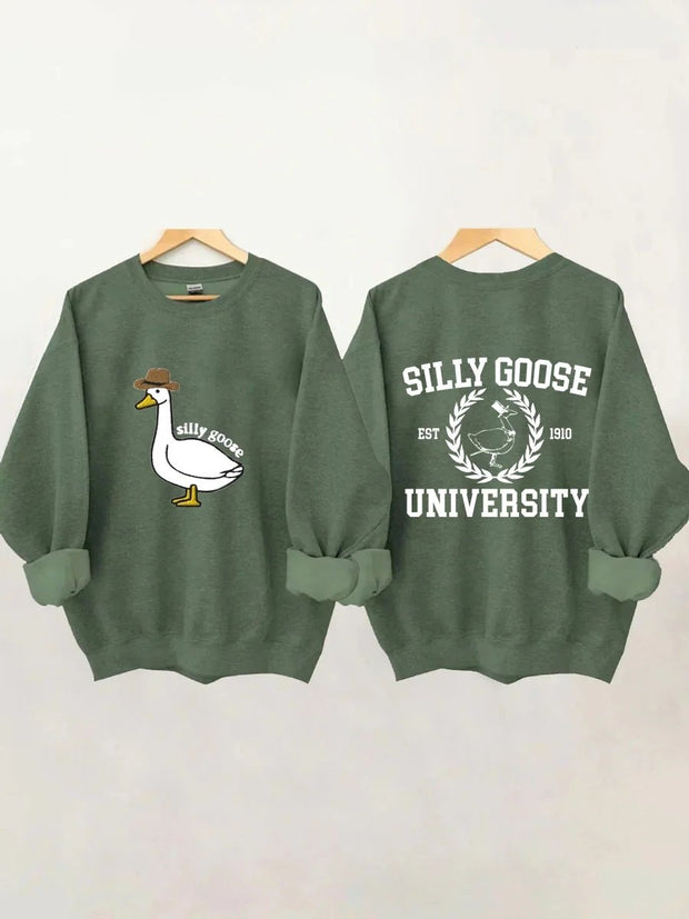 Women's Plus Size Silly Goose University Sweatshirt