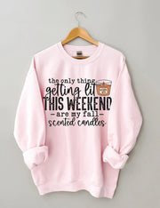 Women's Plus Size The Only Thing Getting Lit This Weekend Sweatshirt Color - Blue