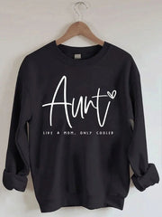 Women's Plus Size Auntie Like A Mom Only Cooled Sweatshirt