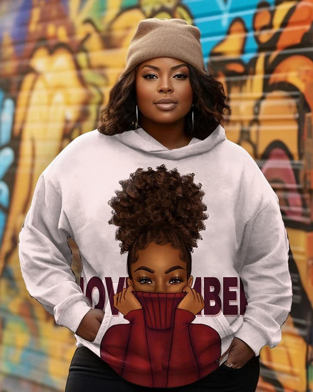 Women's Plus Afro Sweater Girl Hoodie