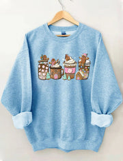 Women's Plus Size Gingerbread Christmas Coffee Sweatshirt