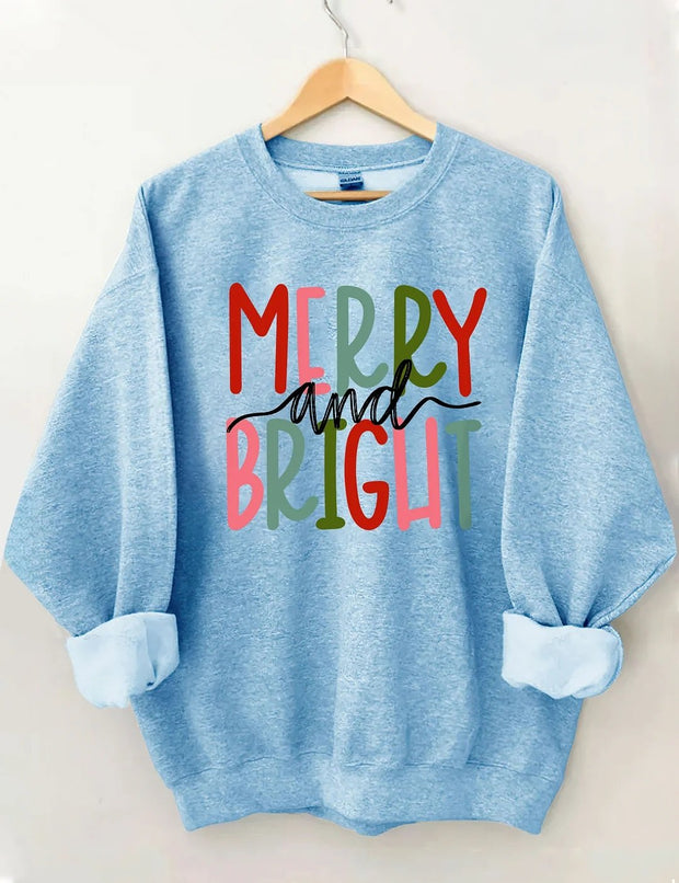 Women's Plus Size Merry and Bright Christmas Sweatshirt