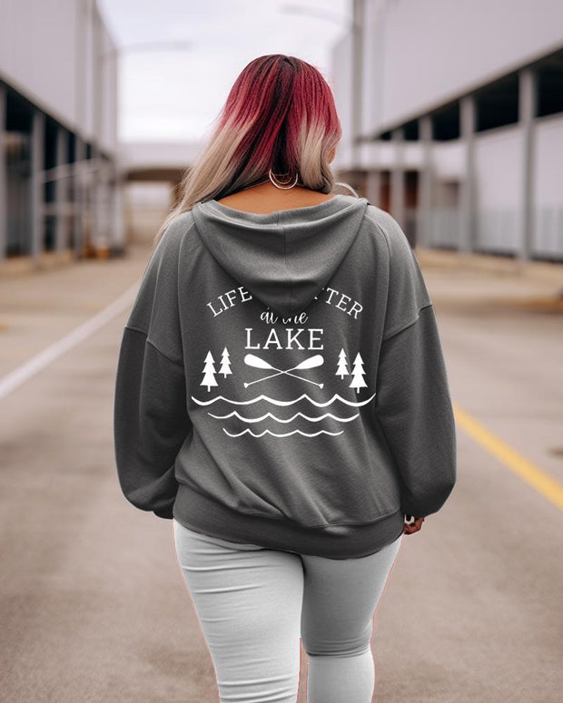 Women's Plus Life Is Better At The Lake Hoodie
