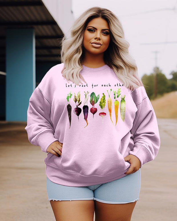 Women's Plus Size Casual Let's Root For Each Other Sweatshirt