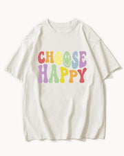 Plus Size Vintage Choose Happy T-Shirt
