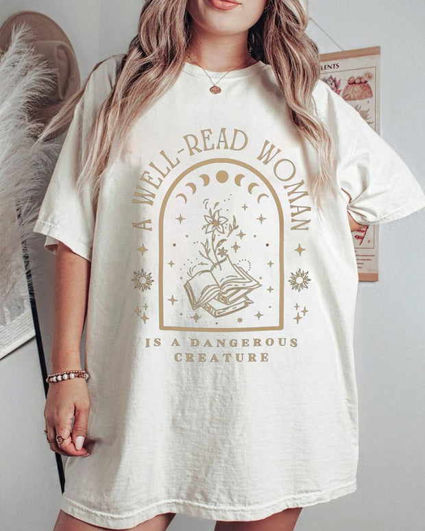 Plus Size A Well Read Woman Bookish T-Shirt